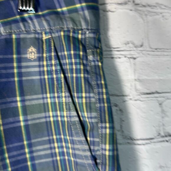 LEVI’S Shorts Womens 14 Blue Green Chino Shorts Bermuda Plaid - Picture 2 of 10